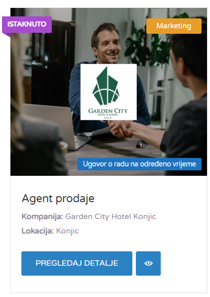 Garden City Hotel - Agent prodaje posao