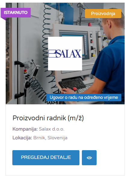 Salax - proizvodni radnik -posao